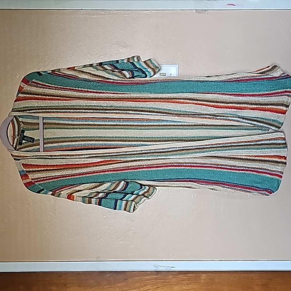 LAUREN RALPH LAUREN Striped aztec print Kimono Cardigan size 2X